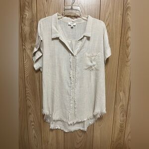 Women's Cream Short Sleeve Top
